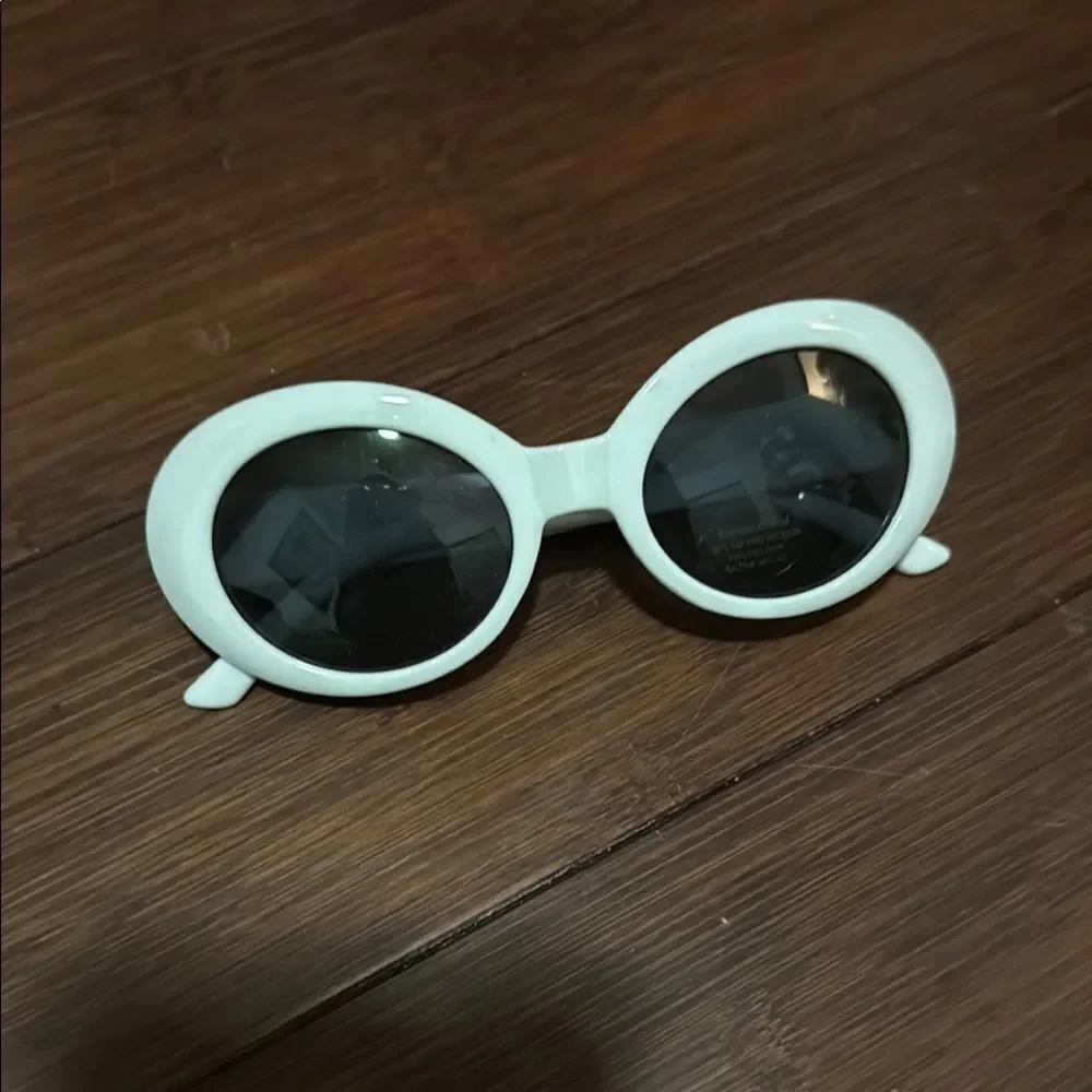 White Round Sunglasses BRAND NEW - Dark Lense - White Round Plastic Glasses